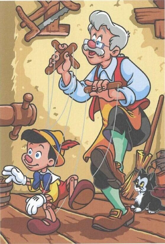 Geppetto & Pinocchio & Grand Coquin & Gideon
