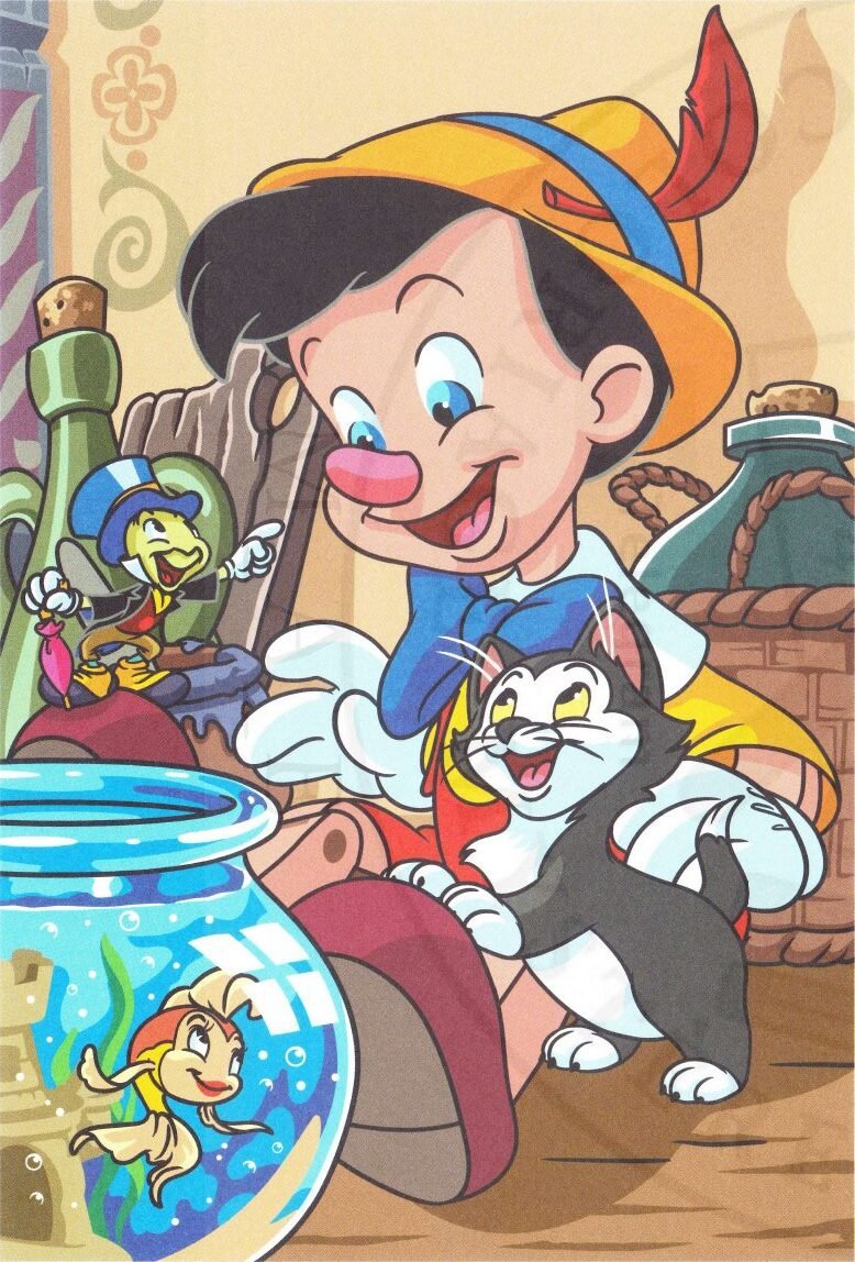 Pinocchio & Figaro & Jiminy Criquet & Cléo