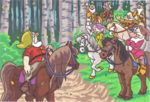 Prof, Simplet, Atchoum, Dormeur, Grincheux, Joyeux & Timide